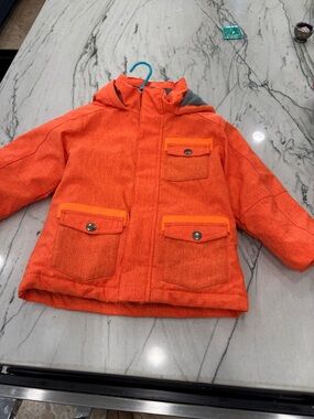 Pulse Bright Orange Hooded Puffer Jacket for Kids